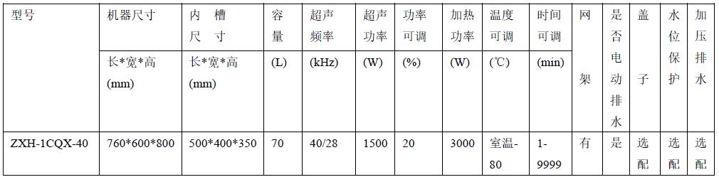 ZXH-1CQX-40超声波清洗机